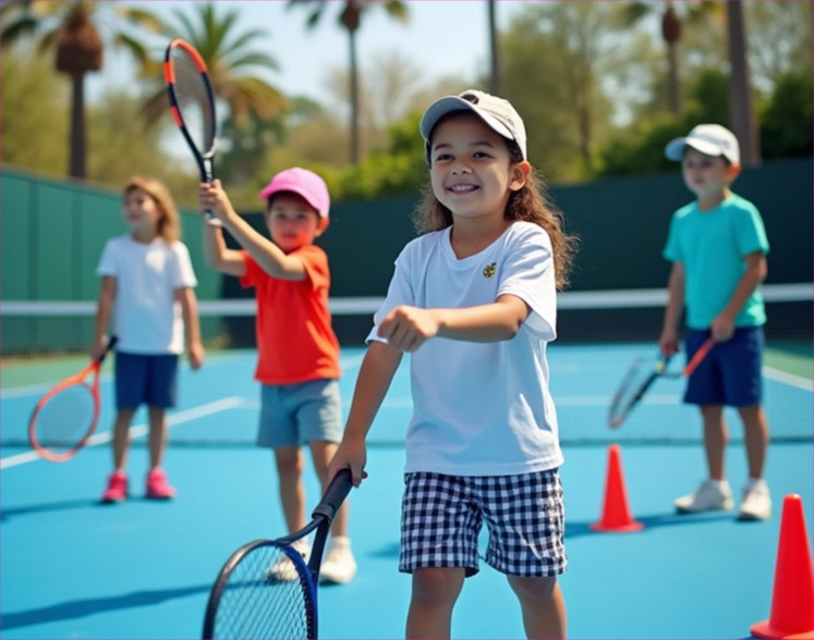 young-teen playing tennis